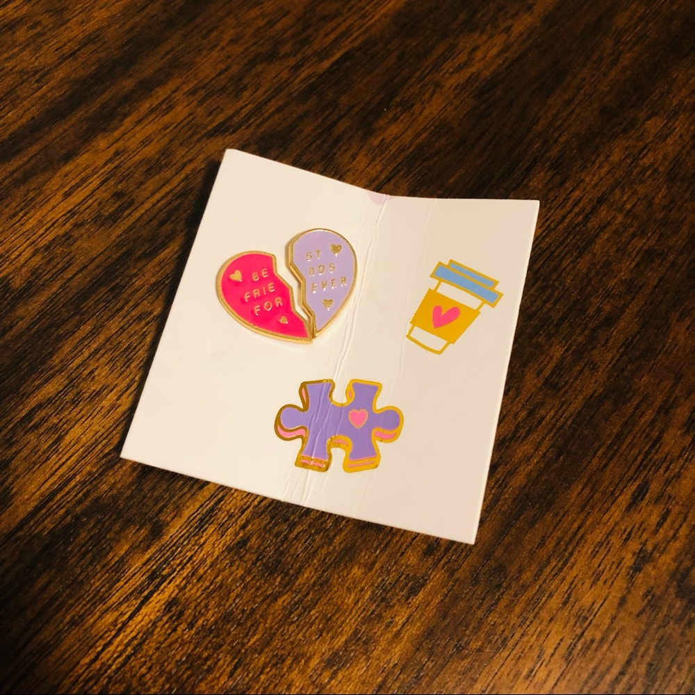 Bestfriend pin - two colors pink and purple